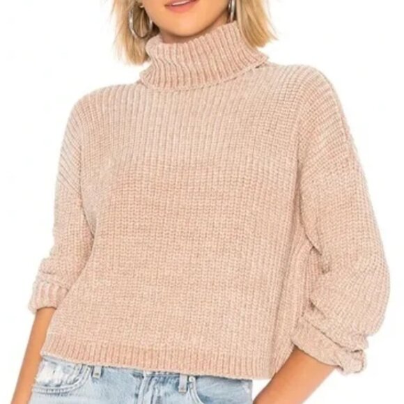 New Blank NYC Revolve Chenille Turtleneck Sweater Size Medium - Picture 1 of 9
